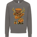 Steampunk Reindeer Funny Christmas Mens Sweatshirt Jumper Charcoal