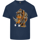Steampunk Rhino Rhinoceros Kids T-Shirt Childrens Navy Blue