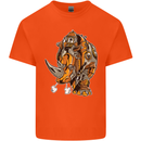 Steampunk Rhino Rhinoceros Kids T-Shirt Childrens Orange