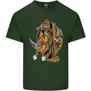 Steampunk Rhino Rhinoceros Mens Cotton T-Shirt Tee Top Forest Green