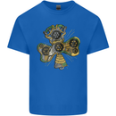 Steampunk Shamrock Mens Cotton T-Shirt Tee Top Royal Blue