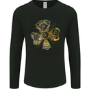 Steampunk Shamrock Mens Long Sleeve T-Shirt Black