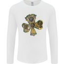 Steampunk Shamrock Mens Long Sleeve T-Shirt White