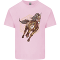 Steampunk Unicorn Mens Cotton T-Shirt Tee Top Light Pink