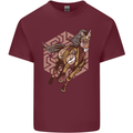 Steampunk Unicorn Mens Cotton T-Shirt Tee Top Maroon