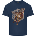 Steampunk Unicorn Mens Cotton T-Shirt Tee Top Navy Blue