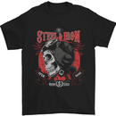 Steel & Iron Motorcyle Biker Motorbike Mens T-Shirt Cotton Gildan Black