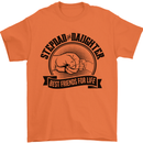 Stepdad & Daughter Best Father's Day Mens T-Shirt Cotton Gildan Orange