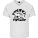 Stepdad & Daughter Best Father's Day Mens V-Neck Cotton T-Shirt White