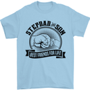 Stepdad & Son Best Friends Father's Day Mens T-Shirt Cotton Gildan Light Blue