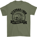 Stepdad & Son Best Friends Father's Day Mens T-Shirt Cotton Gildan Military Green