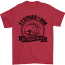Stepdad & Son Best Friends Father's Day Mens T-Shirt Cotton Gildan Red