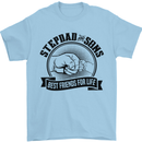 Stepdad & Sons Best Friends Father's Day Mens T-Shirt Cotton Gildan Light Blue