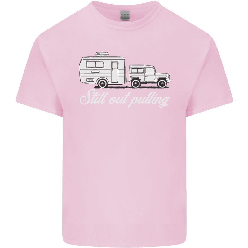 Still Out Pulling Funny Caravan Caravanning Mens Cotton T-Shirt Tee Top Light Pink