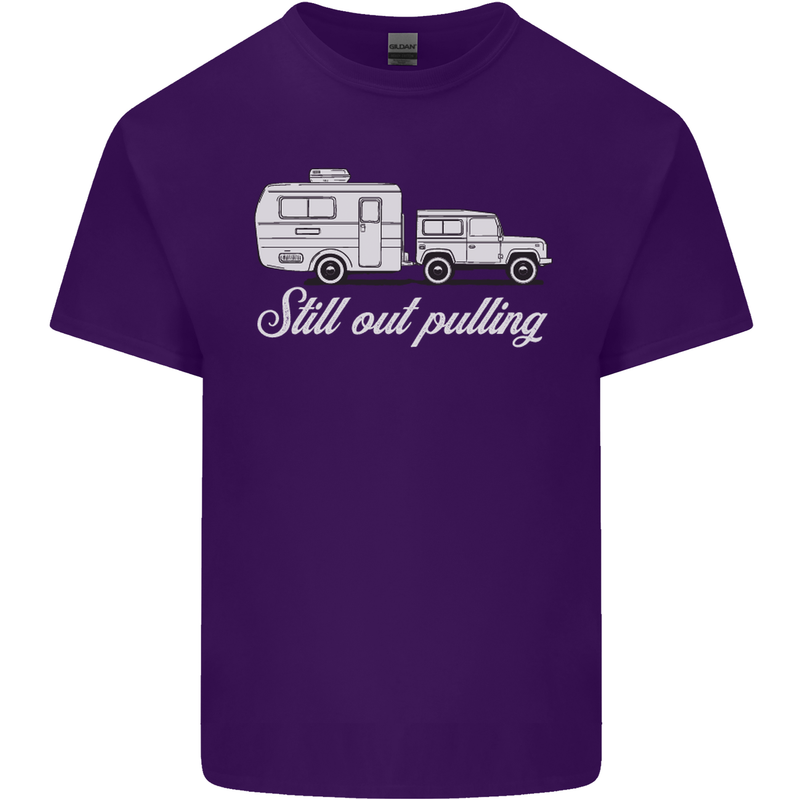 Still Out Pulling Funny Caravan Caravanning Mens Cotton T-Shirt Tee Top Purple