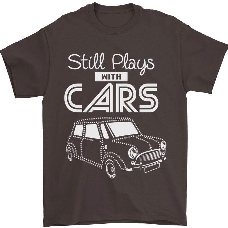 Still Plays with Cars Classic Enthusiast Mens T-Shirt Cotton Gildan Dark Chocolate