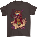 Stoned Hippy Spliff Weed Drugs LSD Acid Mens T-Shirt Cotton Gildan Dark Chocolate
