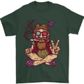 Stoned Hippy Spliff Weed Drugs LSD Acid Mens T-Shirt Cotton Gildan Forest Green