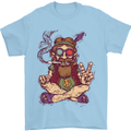 Stoned Hippy Spliff Weed Drugs LSD Acid Mens T-Shirt Cotton Gildan Light Blue