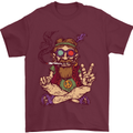 Stoned Hippy Spliff Weed Drugs LSD Acid Mens T-Shirt Cotton Gildan Maroon