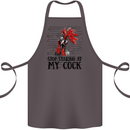 Stop Starring at My Cock Funny Rude Cotton Apron 100% Organic Dark Grey