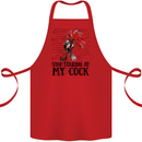 Stop Starring at My Cock Funny Rude Cotton Apron 100% Organic Red