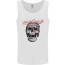 Straight Edge Skull Biker Motorcycle Mens Vest Tank Top White