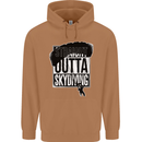 Straight Outta Skydiving Funny Freefall Mens 80% Cotton Hoodie Caramel Latte