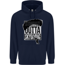 Straight Outta Skydiving Funny Freefall Mens 80% Cotton Hoodie Navy Blue