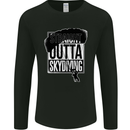 Straight Outta Skydiving Funny Freefall Mens Long Sleeve T-Shirt Black