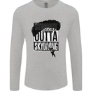 Straight Outta Skydiving Funny Freefall Mens Long Sleeve T-Shirt Sports Grey
