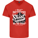 Street Photographer Photography Funny Mens V-Neck Cotton T-Shirt Red