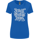 Street Rebel Motorcycles Motorbike Biker Womens Wider Cut T-Shirt Royal Blue