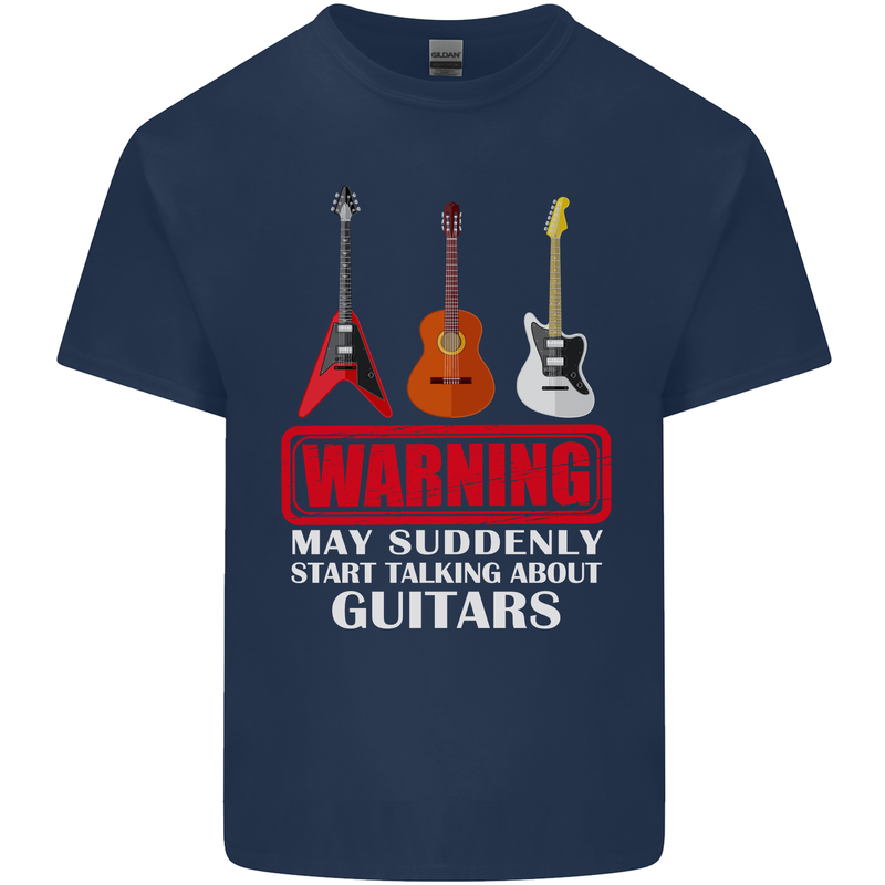 Suddenly Start Talking About Guitars Funny Mens Cotton T-Shirt Tee Top Navy Blue
