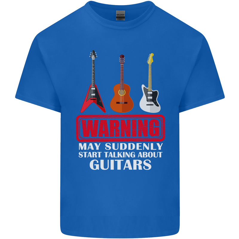 Suddenly Start Talking About Guitars Funny Mens Cotton T-Shirt Tee Top Royal Blue