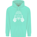 Sugar Skull Finger Flip Rude Offensive Mens 80% Cotton Hoodie Peppermint