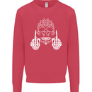 Sugar Skull Finger Flip Rude Offensive Mens Sweatshirt Jumper Heliconia