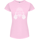 Sugar Skull Finger Flip Rude Offensive Womens Petite Cut T-Shirt Light Pink