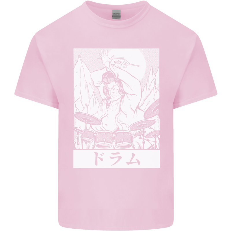 Sumo Wrestler Drummer Drumming Drums Mens Cotton T-Shirt Tee Top Light Pink