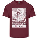 Sumo Wrestler Drummer Drumming Drums Mens Cotton T-Shirt Tee Top Maroon