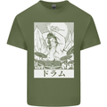 Sumo Wrestler Drummer Drumming Drums Mens Cotton T-Shirt Tee Top Military Green