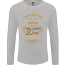 Super Awesome Dad Funny Fathers Day Mens Long Sleeve T-Shirt Sports Grey