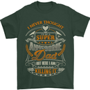 Super Awesome Dad Funny Fathers Day Mens T-Shirt Cotton Gildan Forest Green
