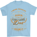 Super Awesome Dad Funny Fathers Day Mens T-Shirt Cotton Gildan Light Blue