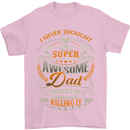 Super Awesome Dad Funny Fathers Day Mens T-Shirt Cotton Gildan Light Pink