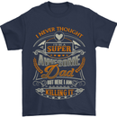 Super Awesome Dad Funny Fathers Day Mens T-Shirt Cotton Gildan Navy Blue