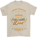 Super Awesome Dad Funny Fathers Day Mens T-Shirt Cotton Gildan Sand