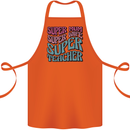 Super Mum Wife Teacher Cotton Apron 100% Organic Orange