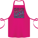 Super Mum Wife Teacher Cotton Apron 100% Organic Pink