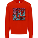Super Mum Wife Teacher Kids Sweatshirt Jumper Bright Red